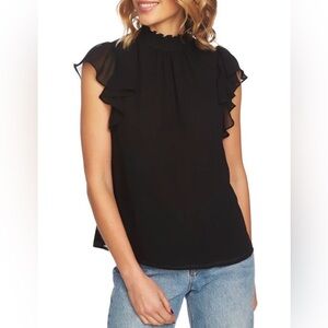 1. State Black Ruffle Sleeve Blouse